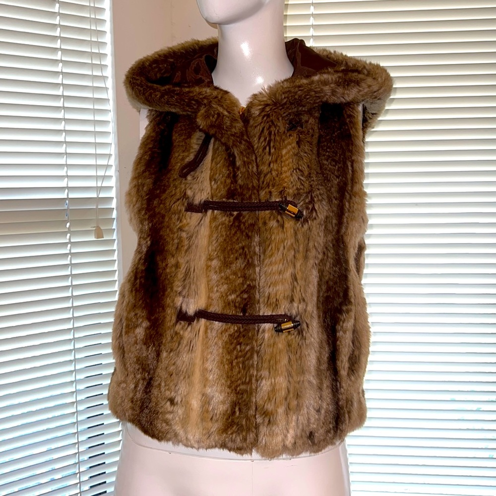 JUICY COUTURE Vintage Y2K Faux Fur vest Size S